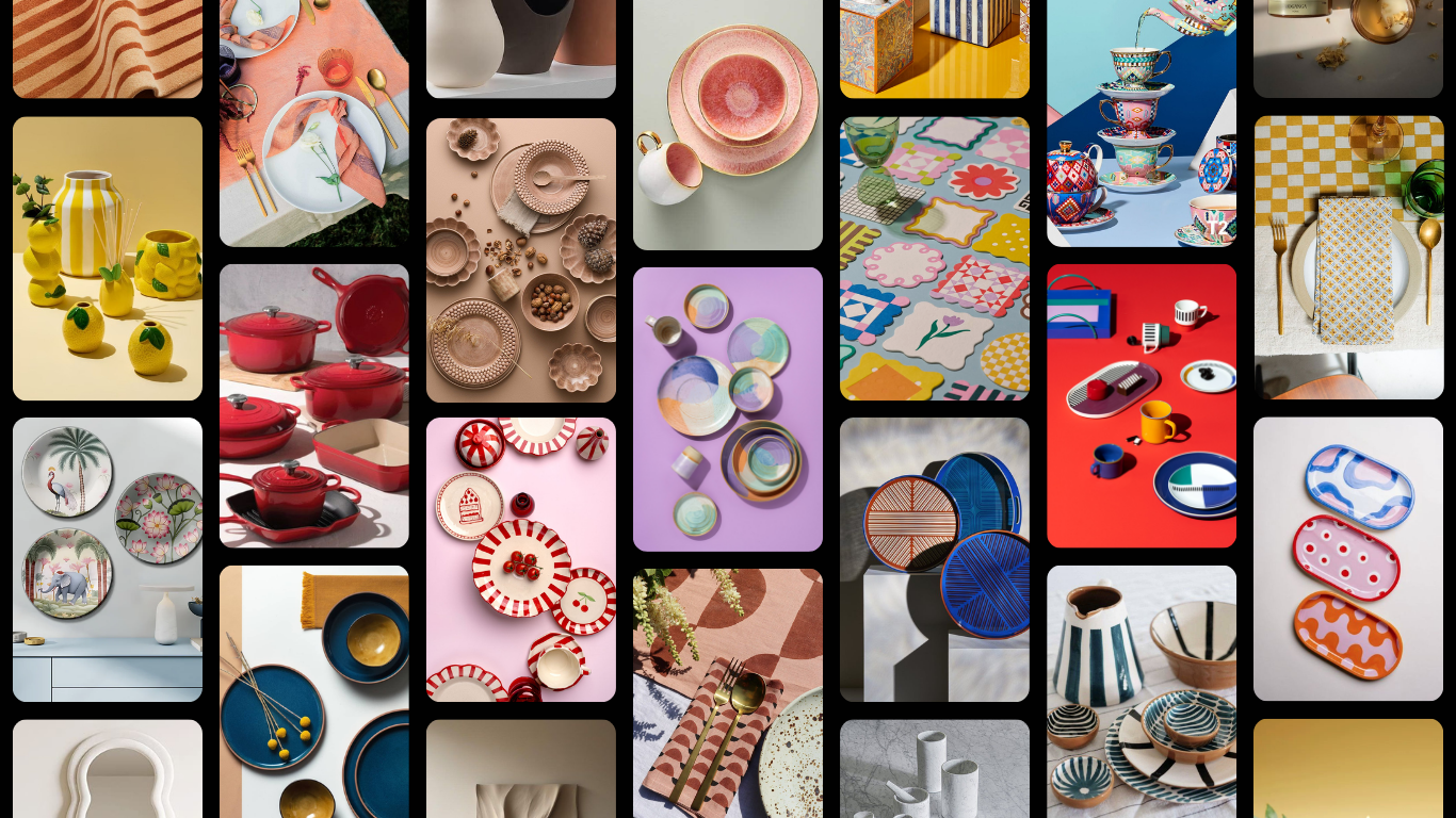 Beautiful collection of tableware, serveware, and table linen products